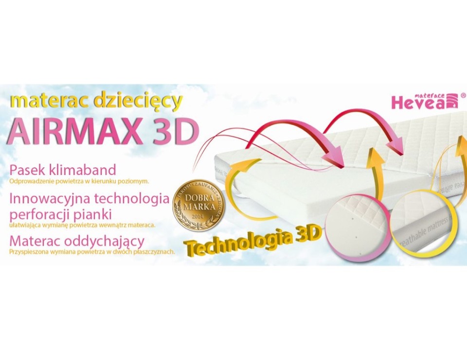 Materac piankowy Hevea Airmax 3D 120x60