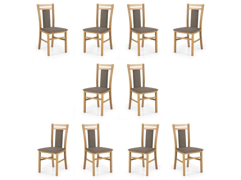Dziesięć krzeseł olcha tapicerowanych - 5073