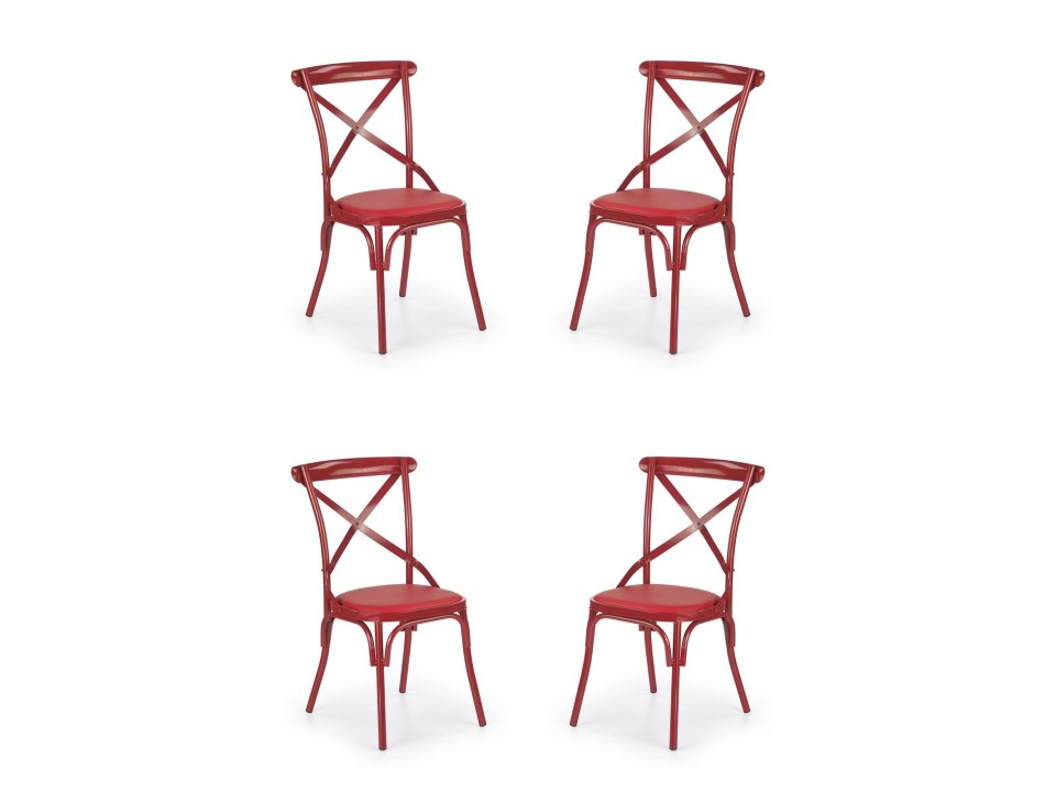 Cztery krzesła czerwone - 0480