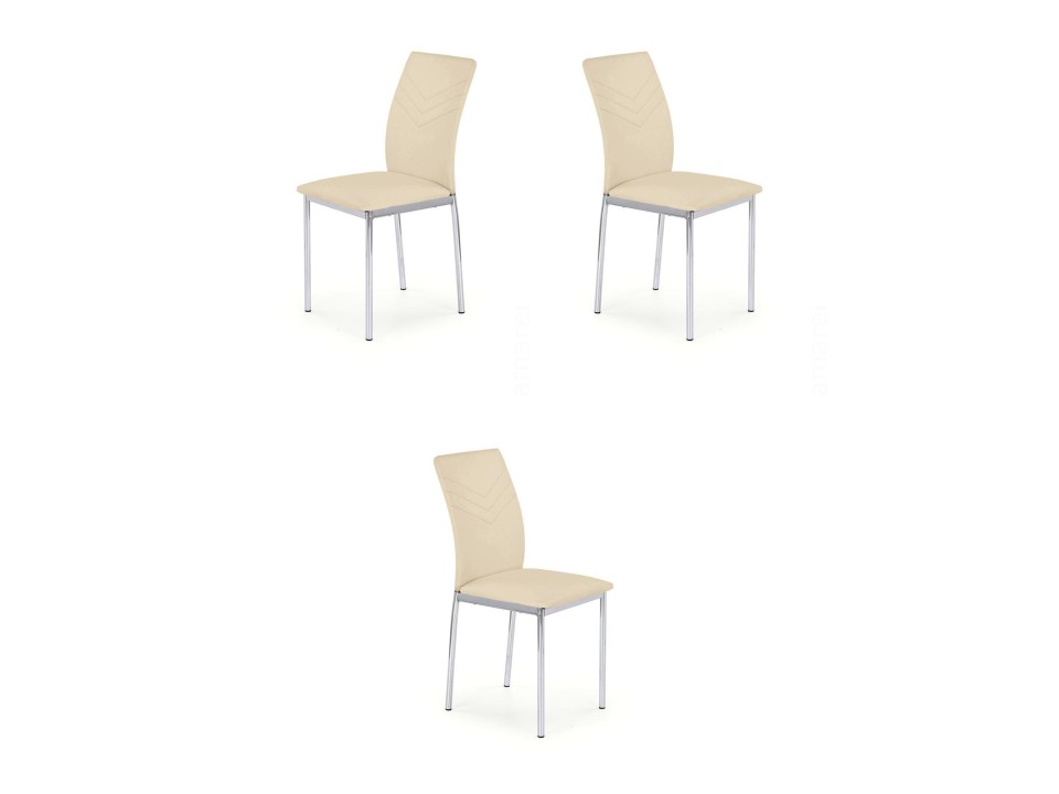 Trzy krzesła beżowe - 2973
