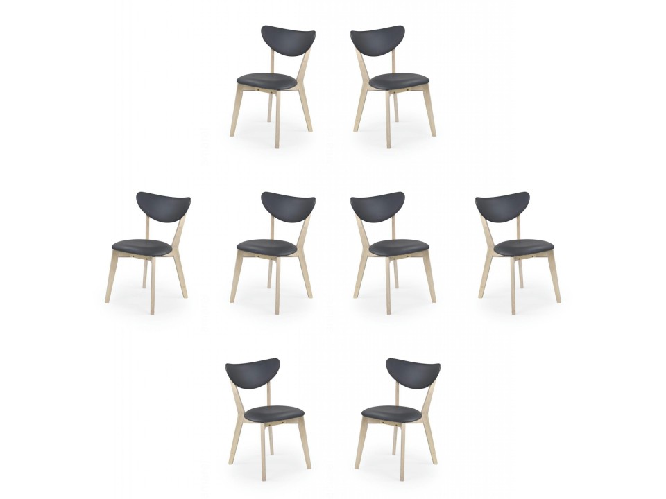 Osiem krzeseł white wash popielatych - 0589