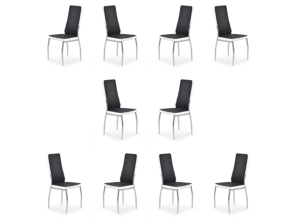 Dziesięć krzeseł czarno / białych - 0053