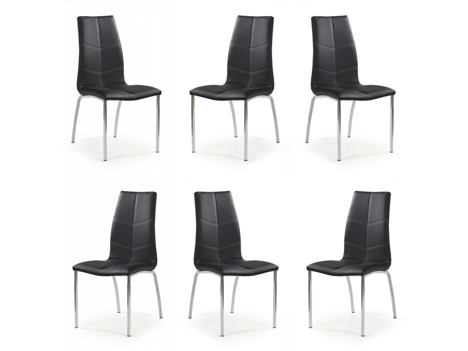 Sześć krzeseł czarnych - 5006