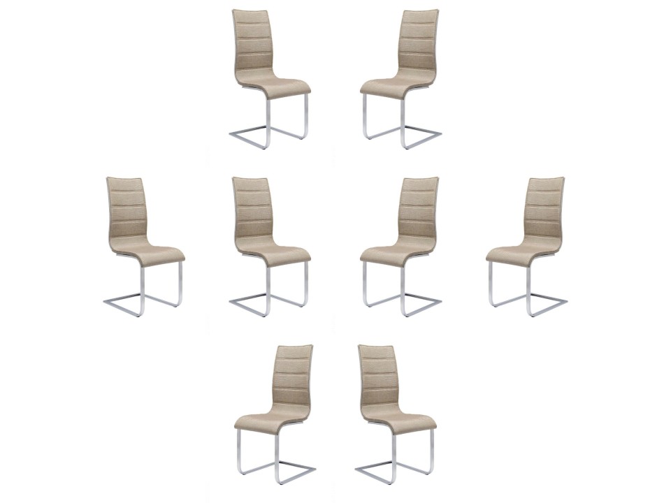 Osiem krzeseł beżowych białych - 1396