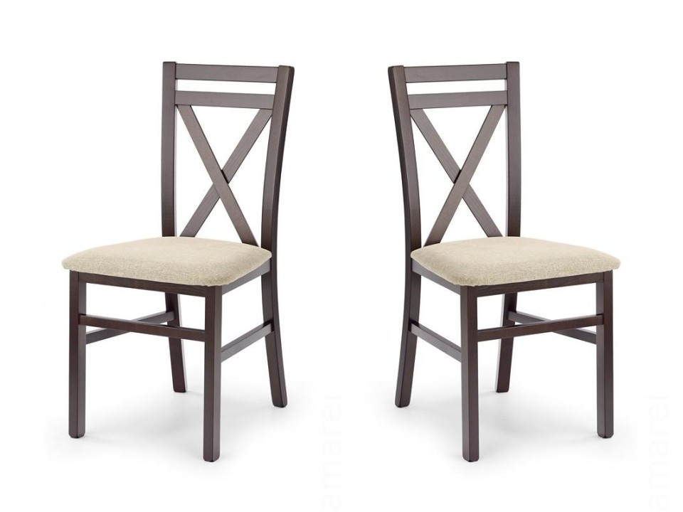 Dwa krzesła tapicerowane  ciemny orzech  - 7671
