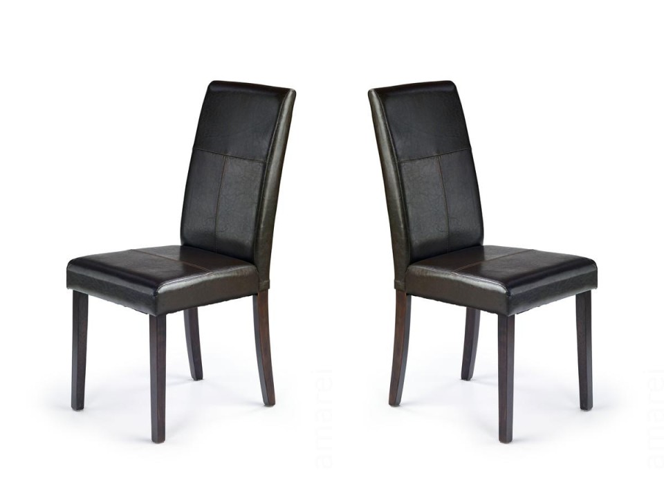 Dwa krzesła  wenge ciemno brązowe - 7006