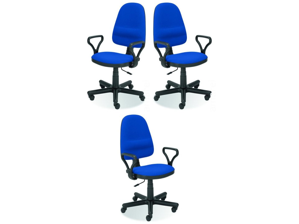 Trzy krzesła biurowe  niebieskie - 6060