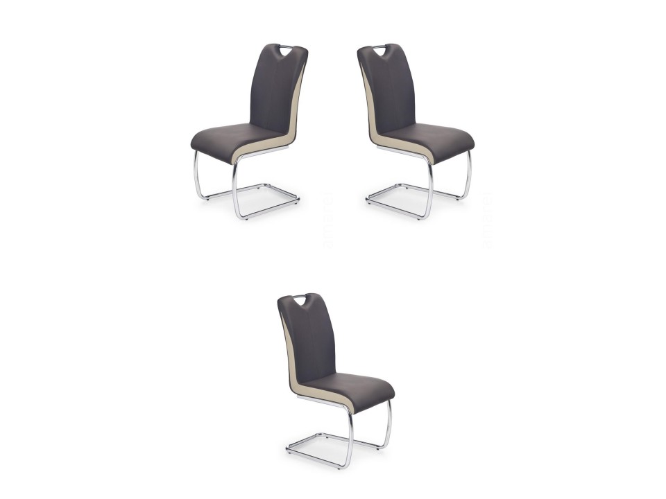 Trzy krzesła ciemno brązowe - 7237