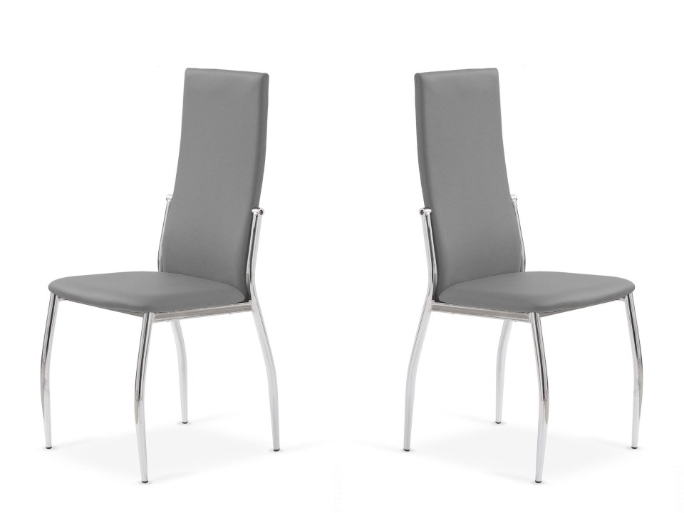 Dwa krzesła popielate chrom - 6803