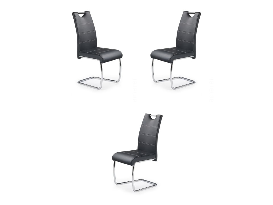 Trzy krzesła czarne - 0091