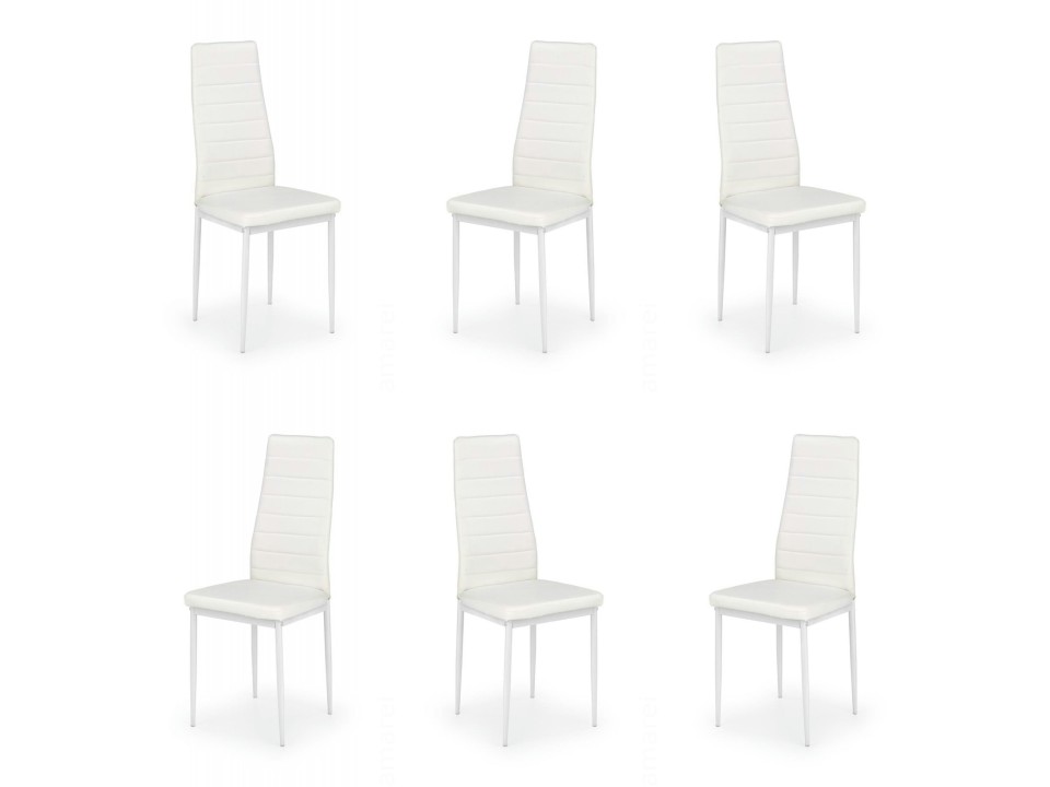 Sześć krzeseł białych - 6194