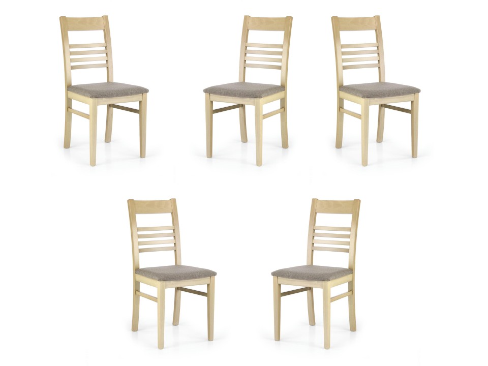 Pięć krzeseł dąb sonoma tapicerowanych - 3666