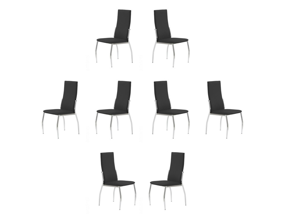 Osiem krzeseł chromczarnych - 6810