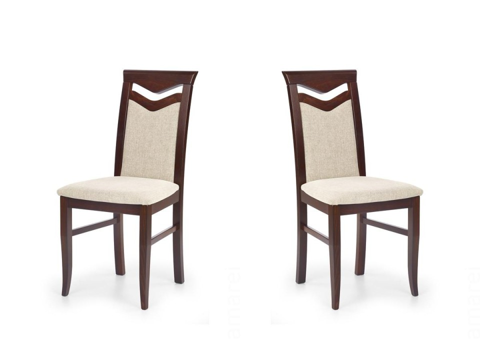 Dwa krzesła tapicerowane ciemny orzech  - 6040