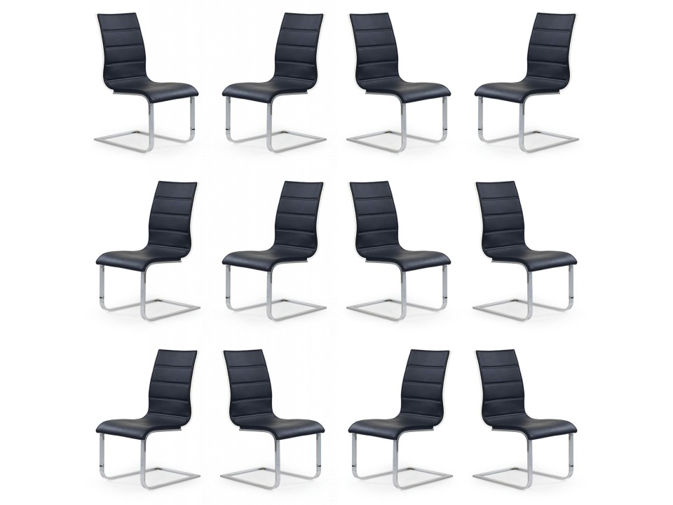 Dwanaście krzeseł czarno - białych ekoskóra - 4849