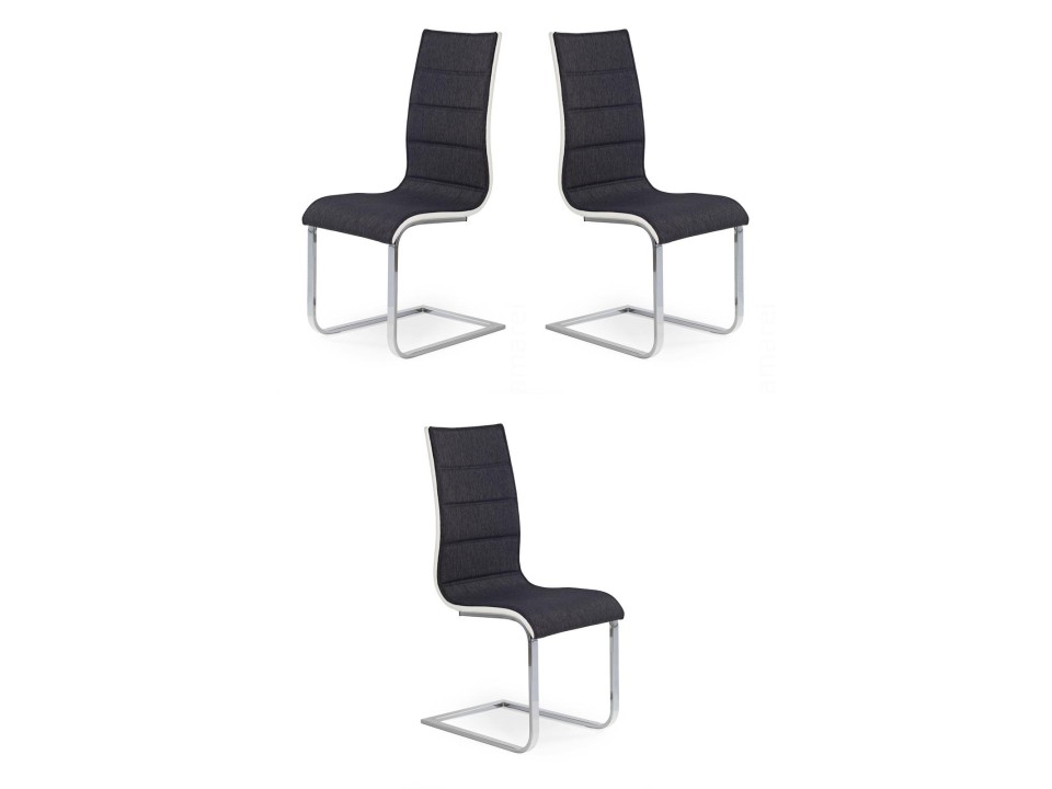 Trzy krzesła grafitowe - 4863