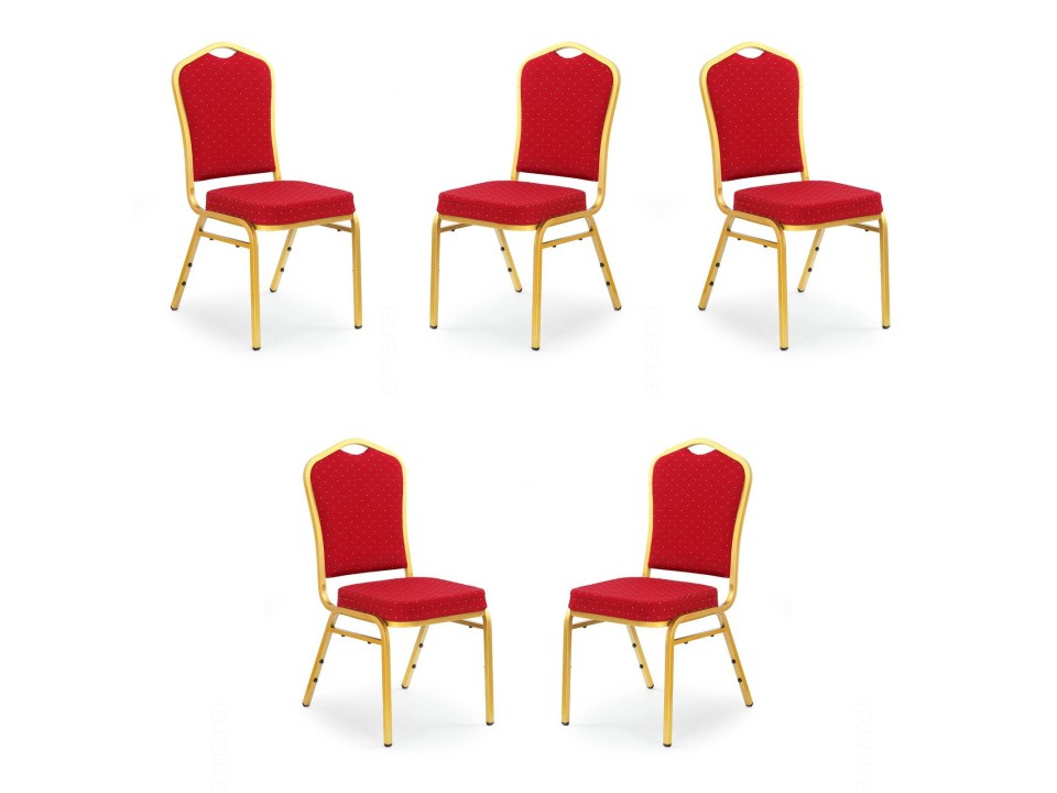 Pięć krzeseł bordowych - 2992
