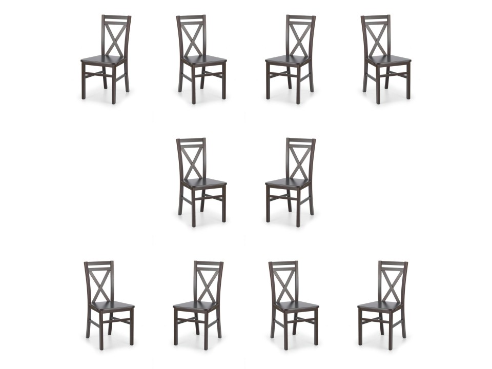 Dziesięć krzeseł ciemny orzech - 8081