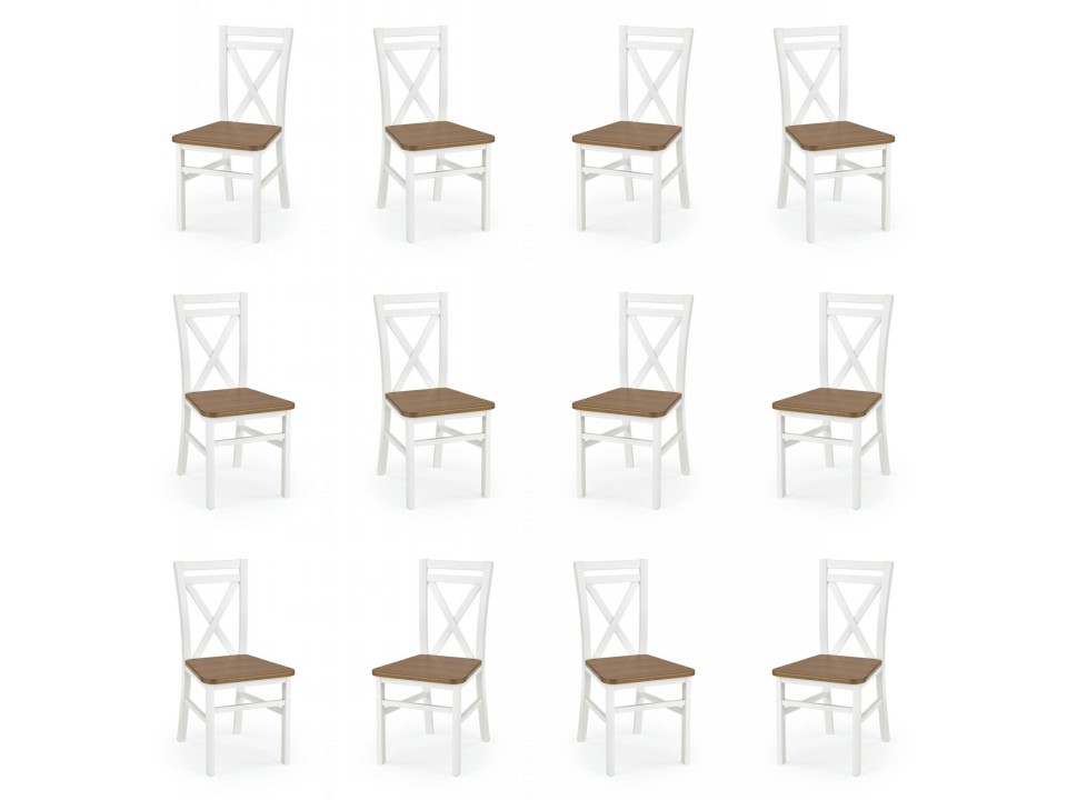 Dwanaście krzeseł białych ciemny orzech - 1241
