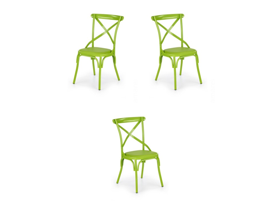 Trzy krzesła zielone - 0473
