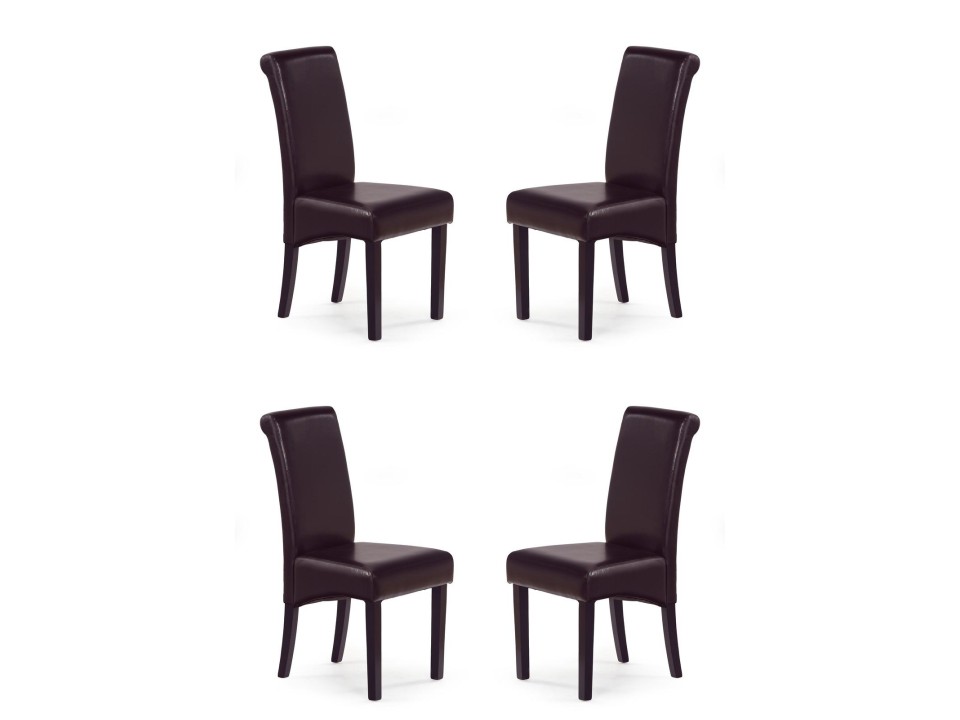Cztery krzesła wenge ciemno brązowe - 7655