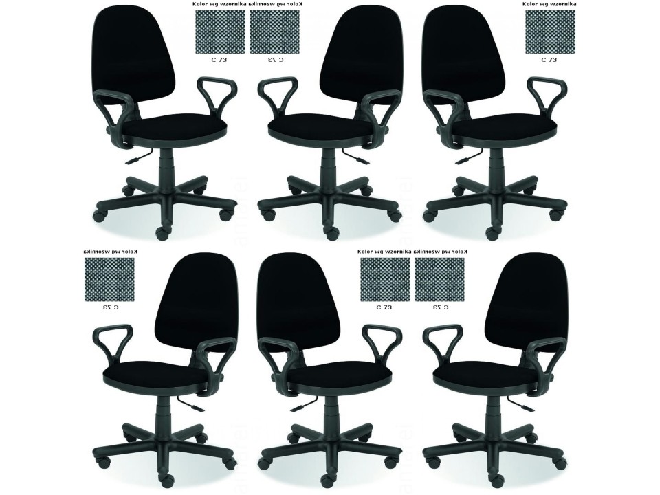 Sześć krzeseł biurowych szarych - 6732