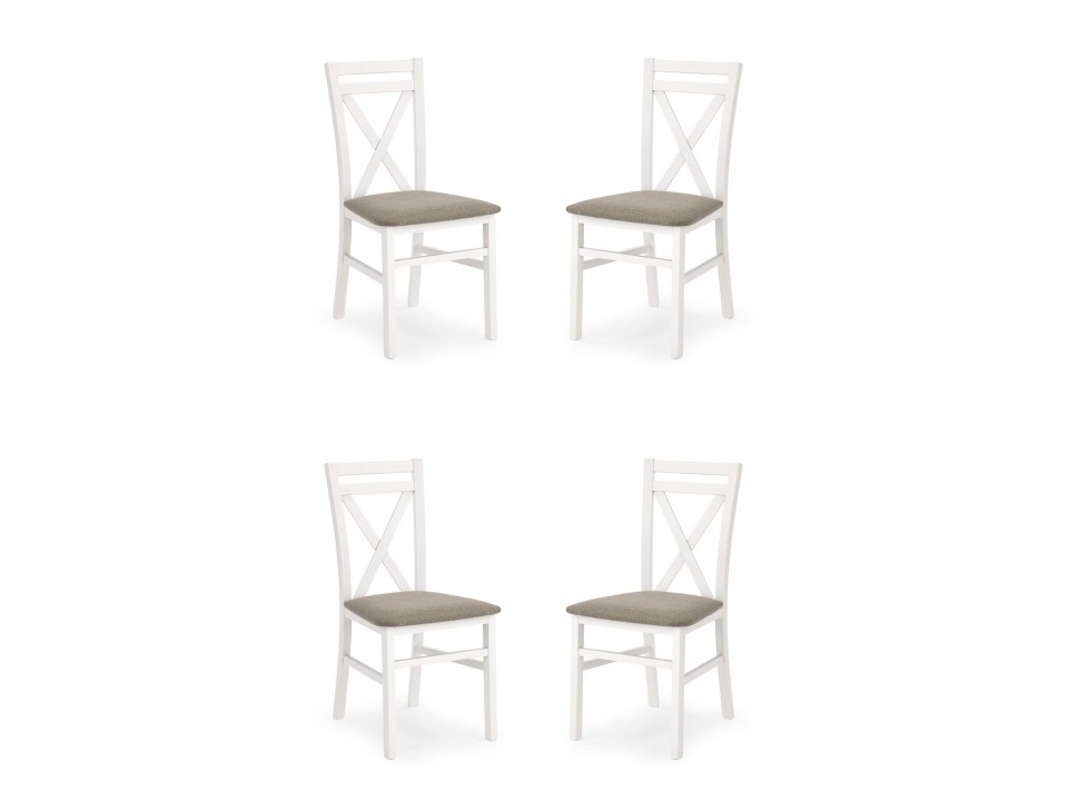 Cztery krzesła tapicerowane  białe  - 5189