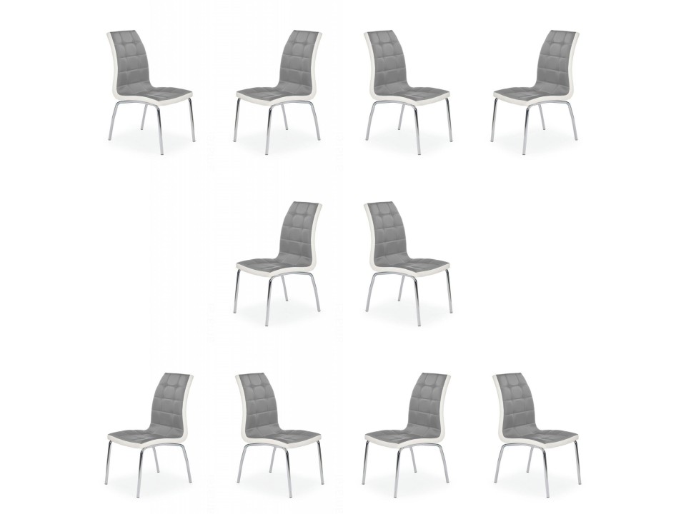 Dziesięć krzeseł popielato - białych - 1210