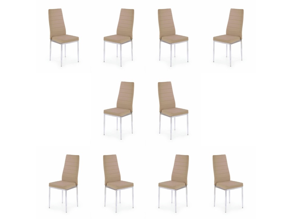Dziesięć krzeseł ciemno beżowych - 6896