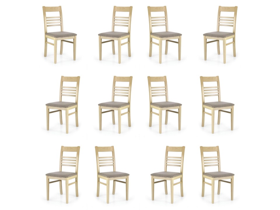 Dwanaście krzeseł dąb sonoma tapicerowanych - 3666