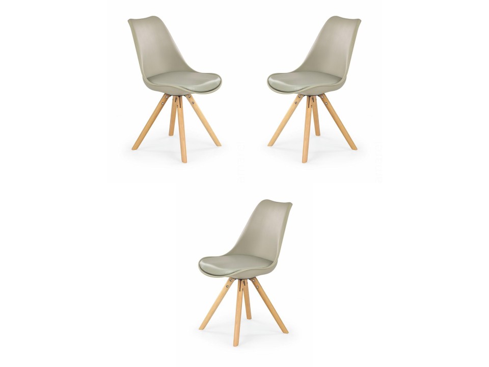 Trzy krzesła khaki - 8296