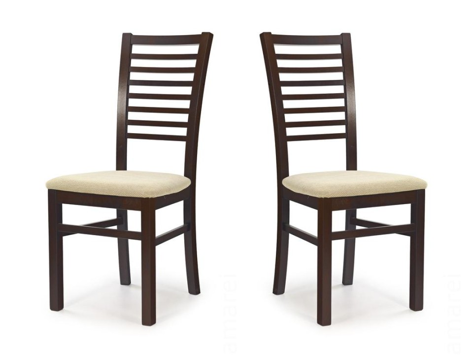Dwa krzesła tapicerowane  ciemny orzech - 2470