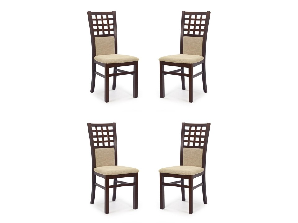 Cztery krzesła tapicerowane  ciemny orzech - 2432