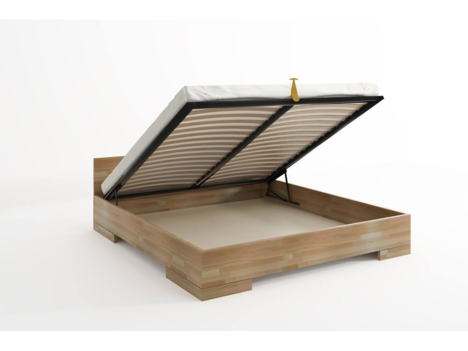 Łóżko drewniane bukowe ze skrzynią na pościel SPECTRUM Maxi & Long ST 120x220cm - Skandica