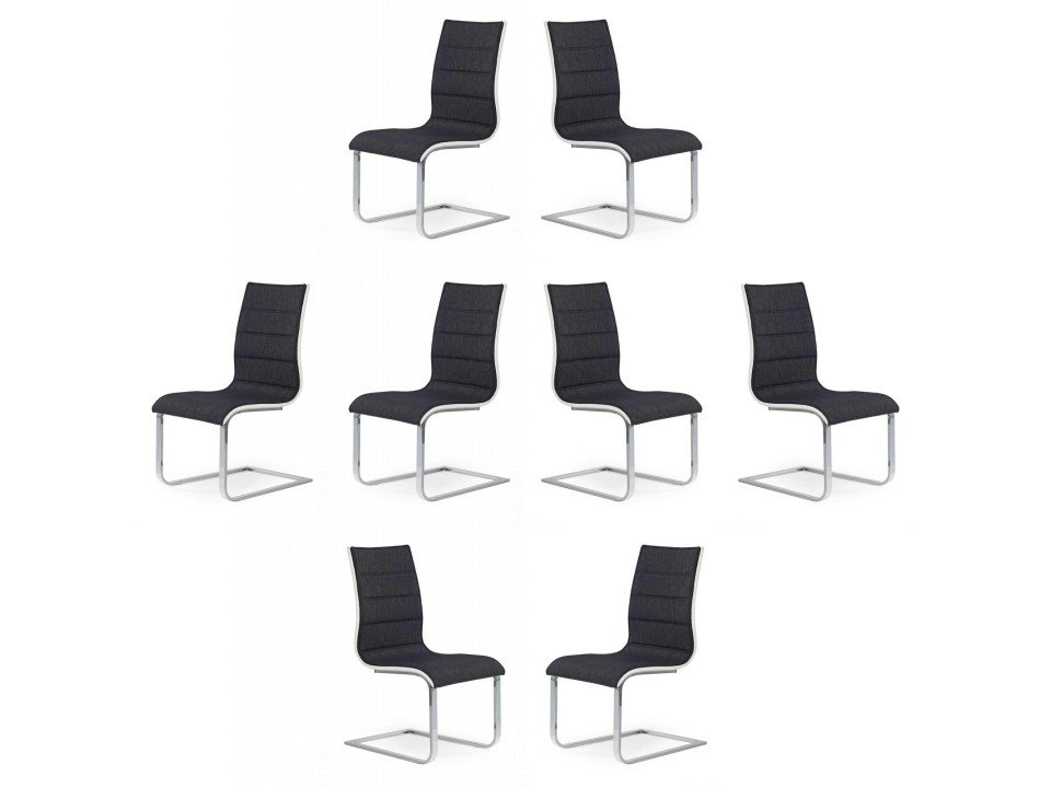 Osiem krzeseł grafitowych - 4863