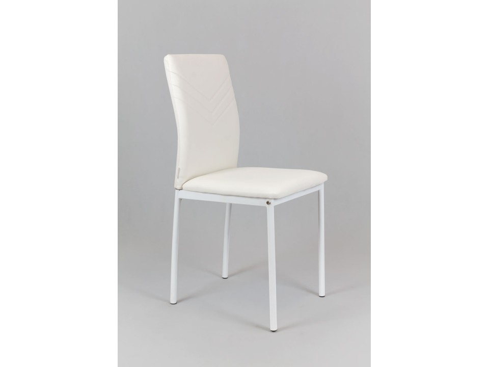Sk Design Ks018 Białe Krzesło Z Ekoskóry Metalowe Białe Nogi