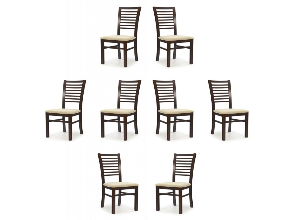 Osiem krzeseł ciemny orzech tapicerowanych - 2470