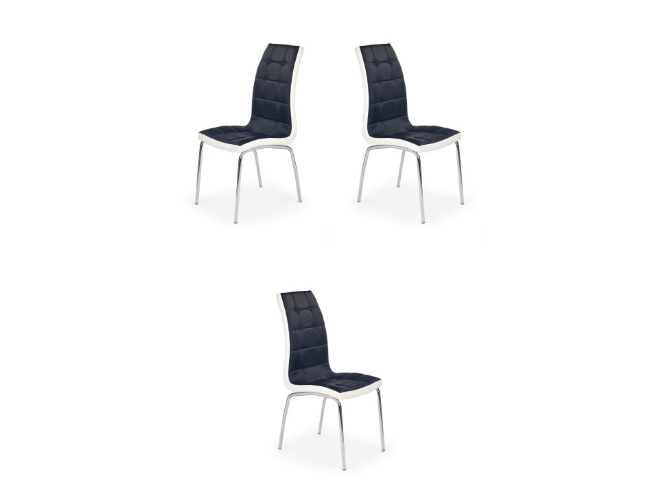 Trzy krzesła czarno - białe - 4786