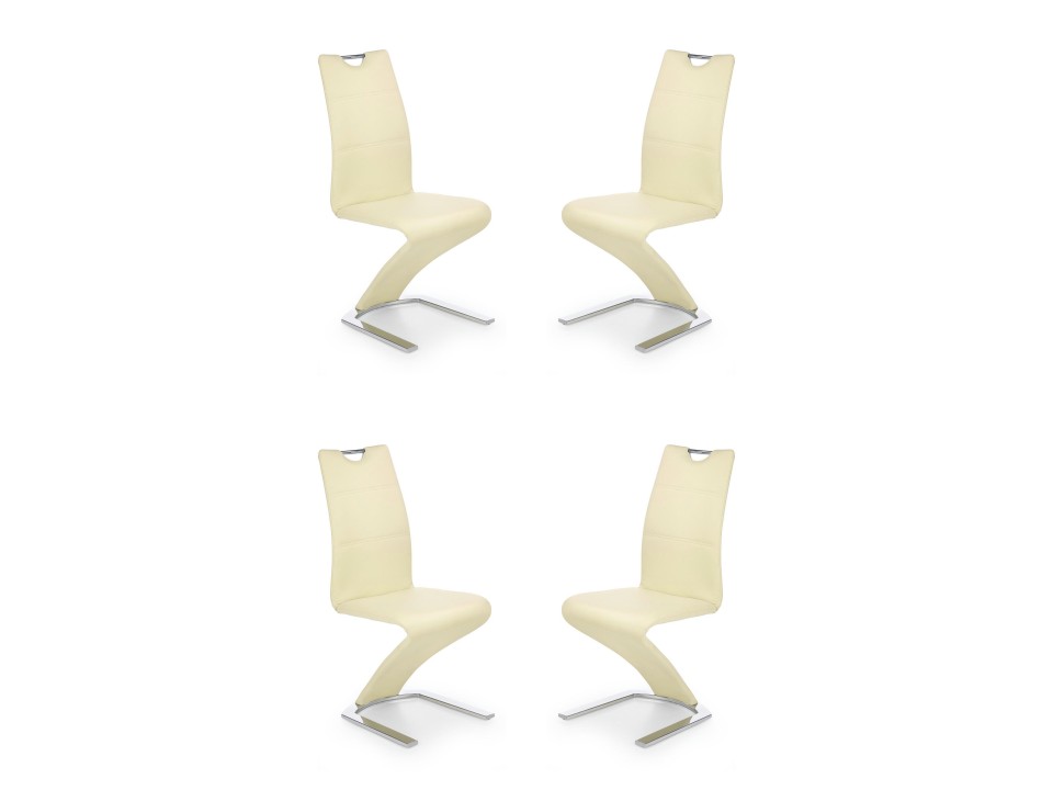 Cztery krzesła waniliowy - 4939