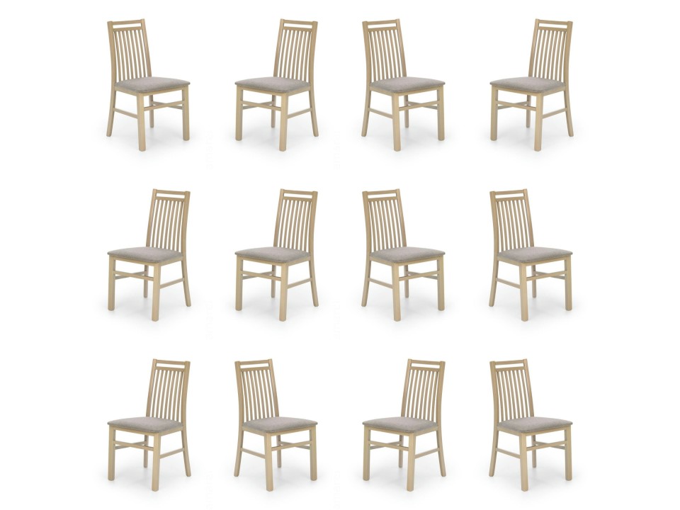 Dwanaście krzeseł dąb sonoma tapicerowanych - 4694