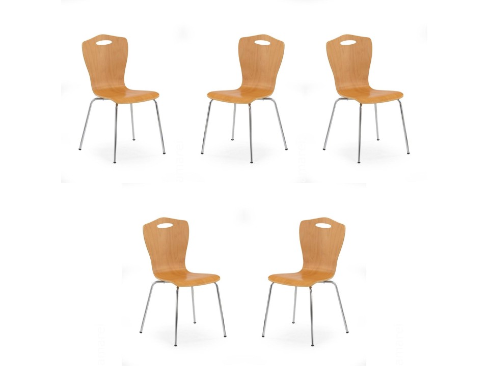 Pięć krzeseł olcha - 7594