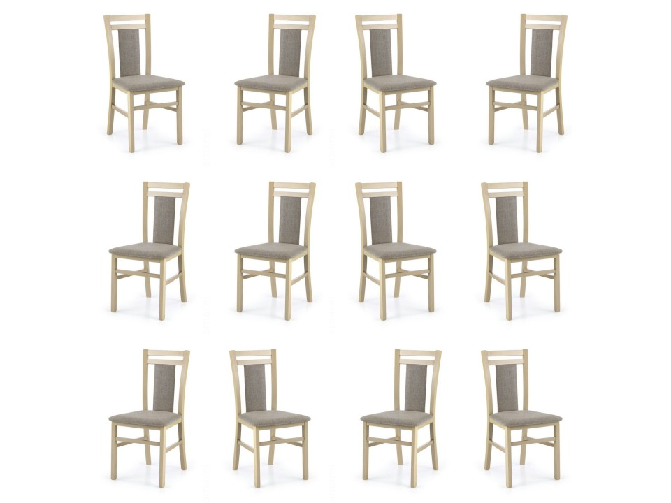 Dwanaście krzeseł dąb sonoma tapicerowanych - 3390