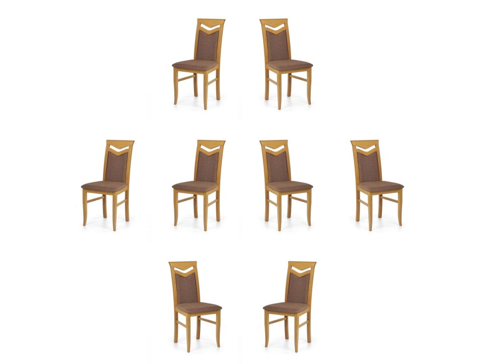Osiem krzeseł olcha tapicerowanych - 6095