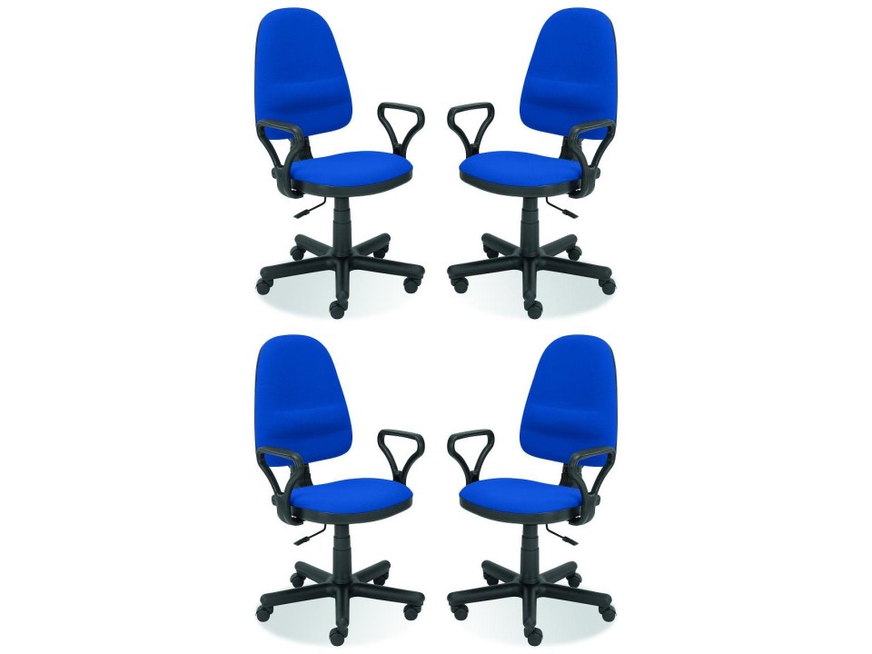 Cztery krzesła biurowe  niebieskie - 6060