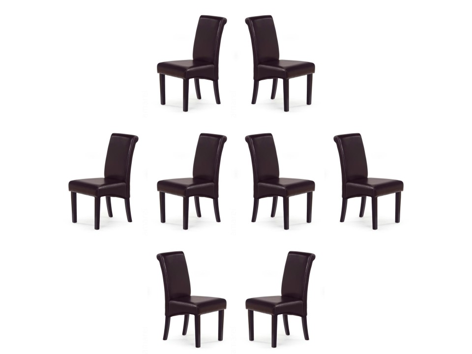 Osiem krzeseł wenge / ciemny brąz - 7655