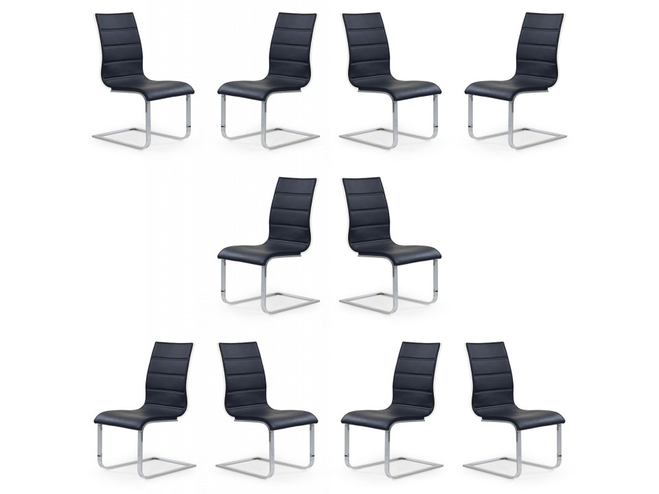 Dziesięć krzeseł czarno - białych ekoskóra - 4849