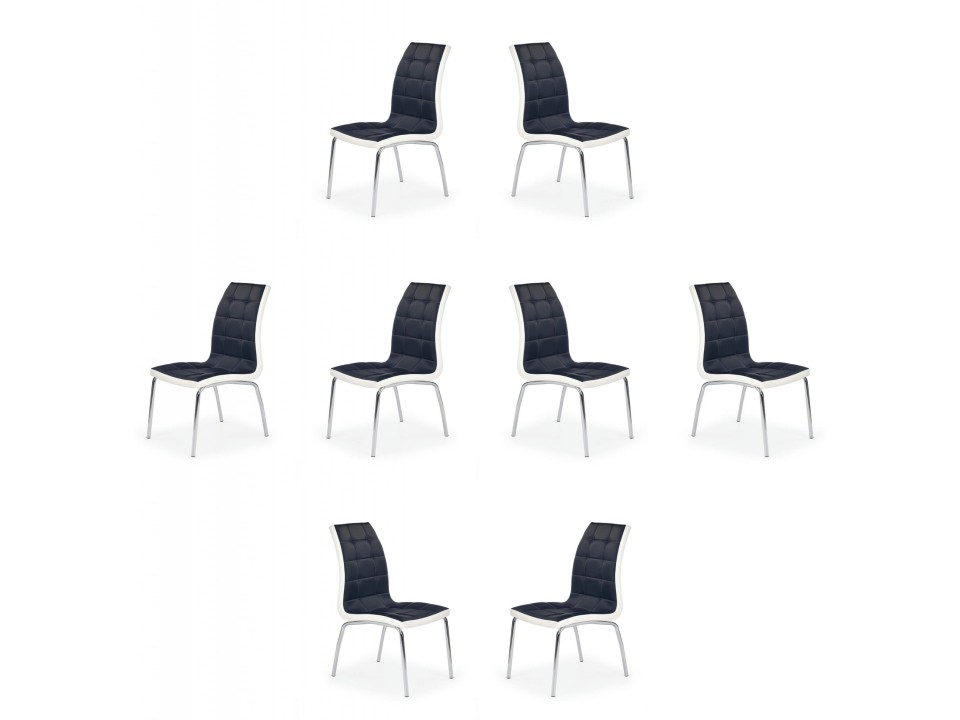 Osiem krzeseł czarno - białych - 4786