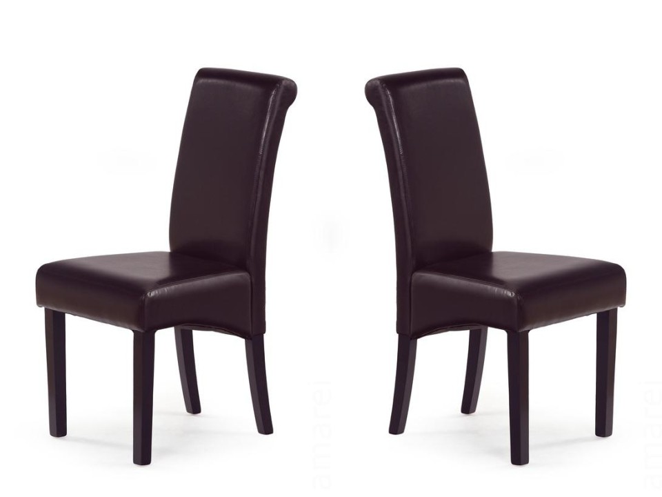 Dwa krzesła wenge ciemno brązowe - 7655