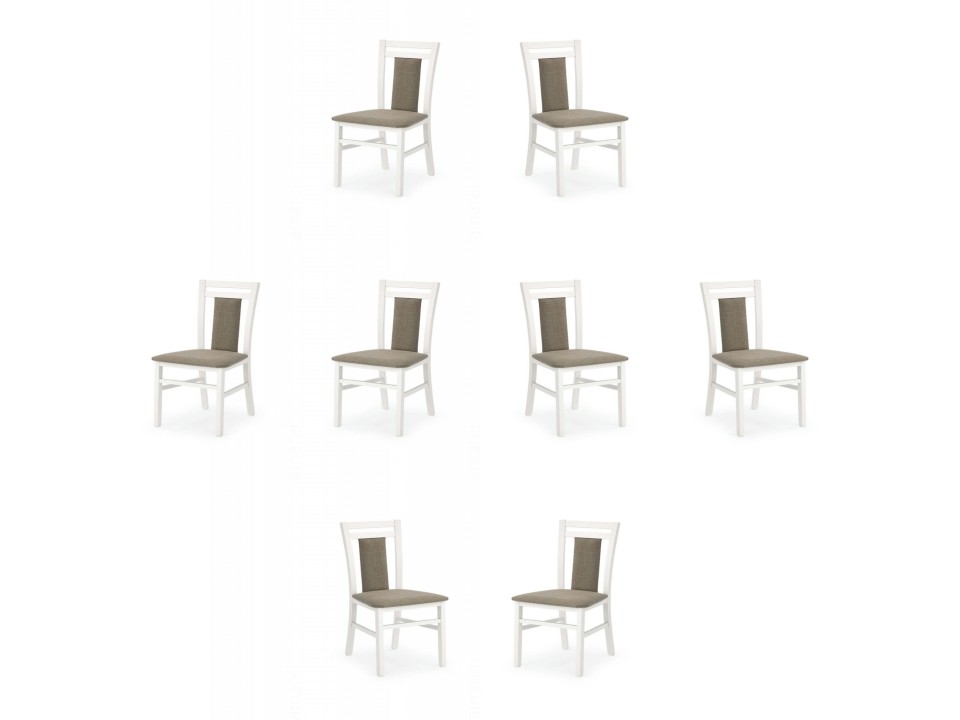Osiem krzeseł białych tapicerowanych - 5172
