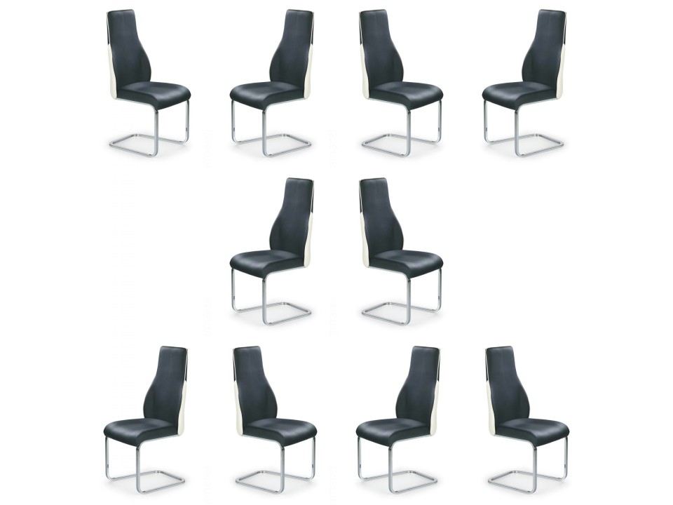 Dziesięć krzeseł czarno-białych - 6590